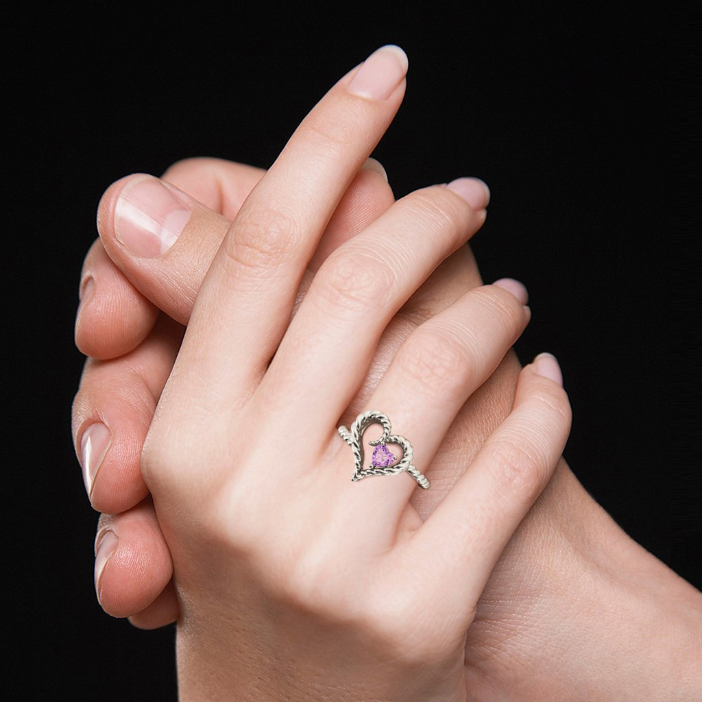 Twisted Rope Heart Promise Ring image number 6