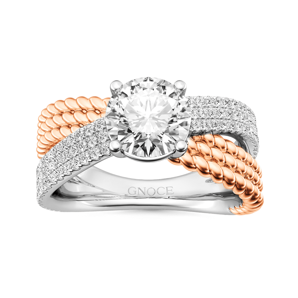 Round Cut Twisted Band Engagement Ring image number 0