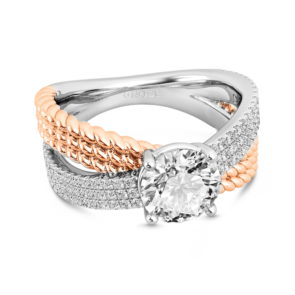 Round Cut Twisted Band Engagement Ring image number 2