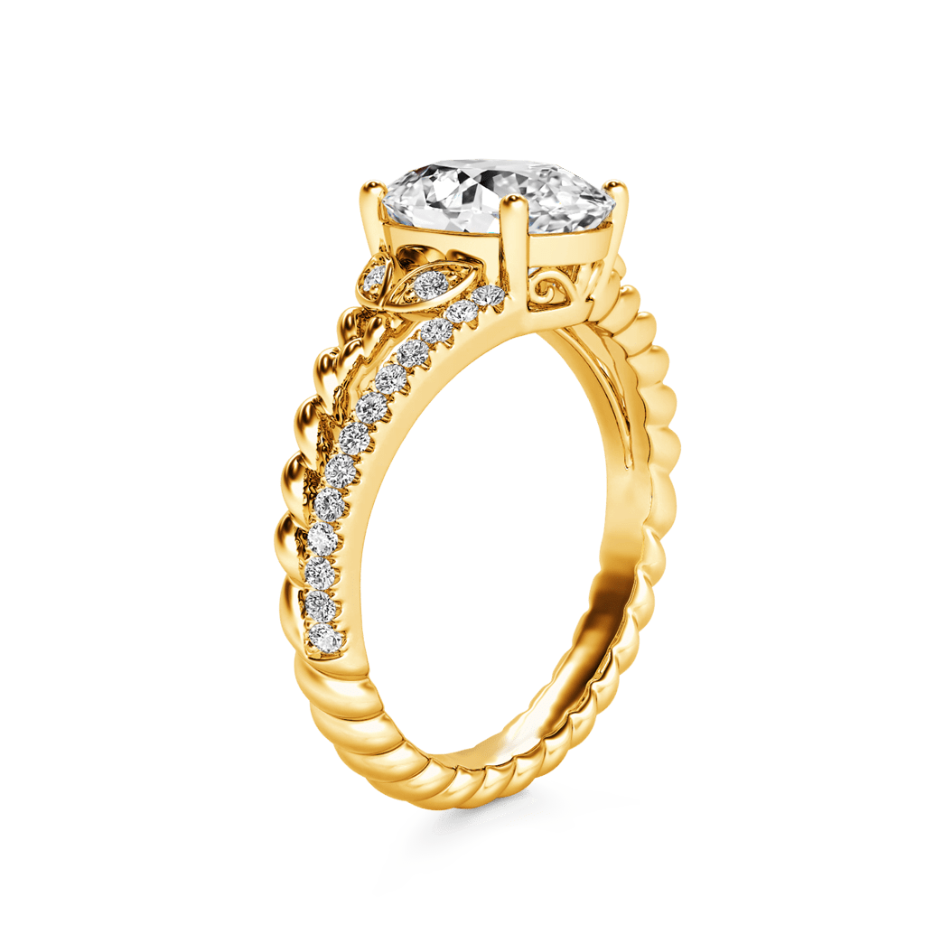 Diamond Oval-cut Vintage Split Shank Ring image number 1