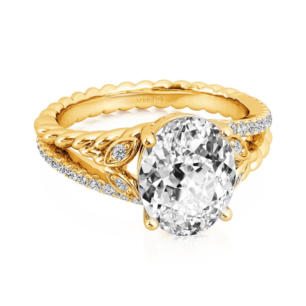 Diamond Oval-cut Vintage Split Shank Ring image number 3