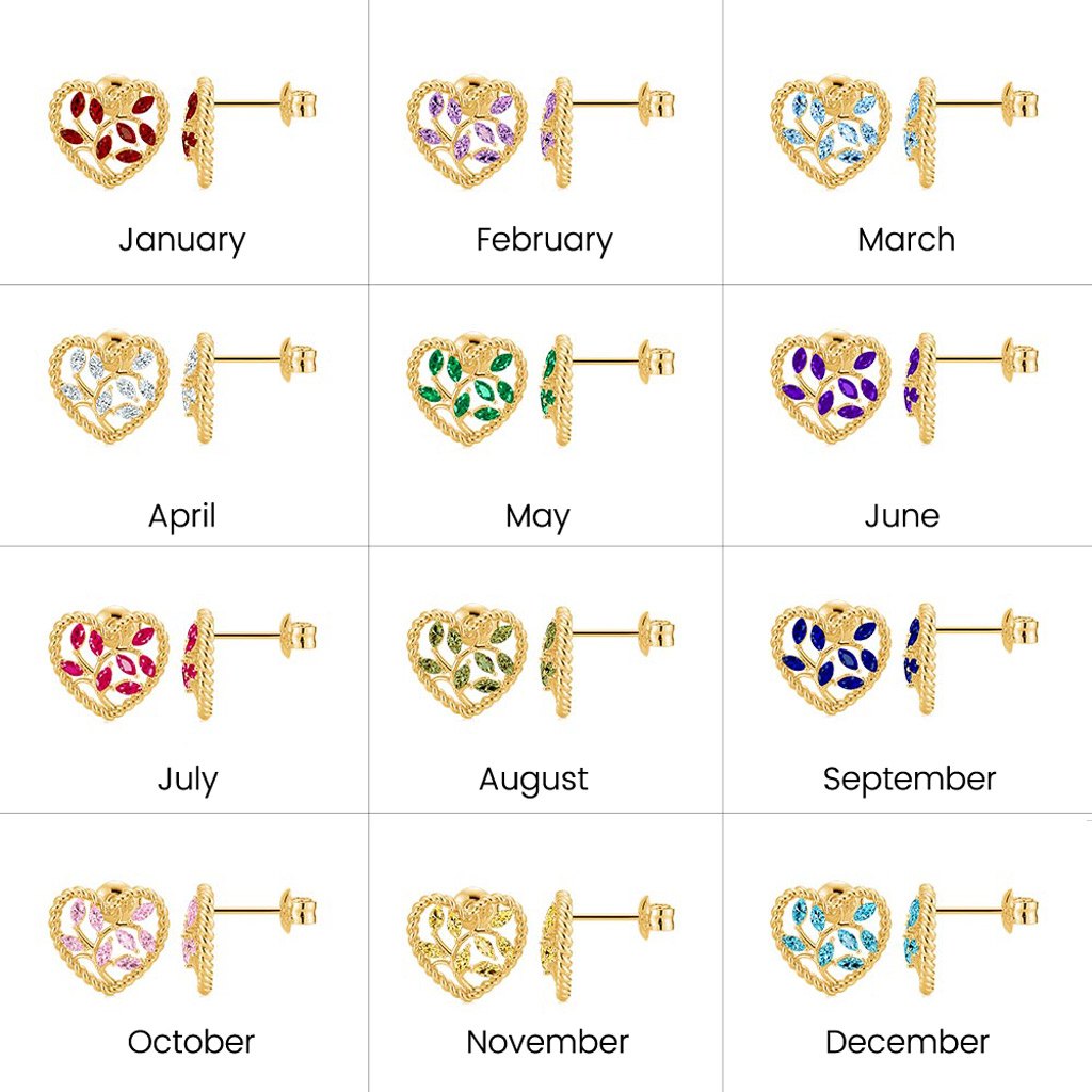 Olive Leaf Twisted Rope Heart Stud Earrings image number 3