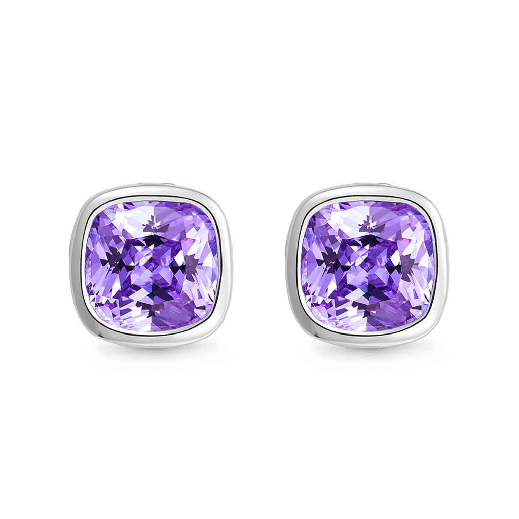 Asscher Cut Halo Stud Earrings image number 0