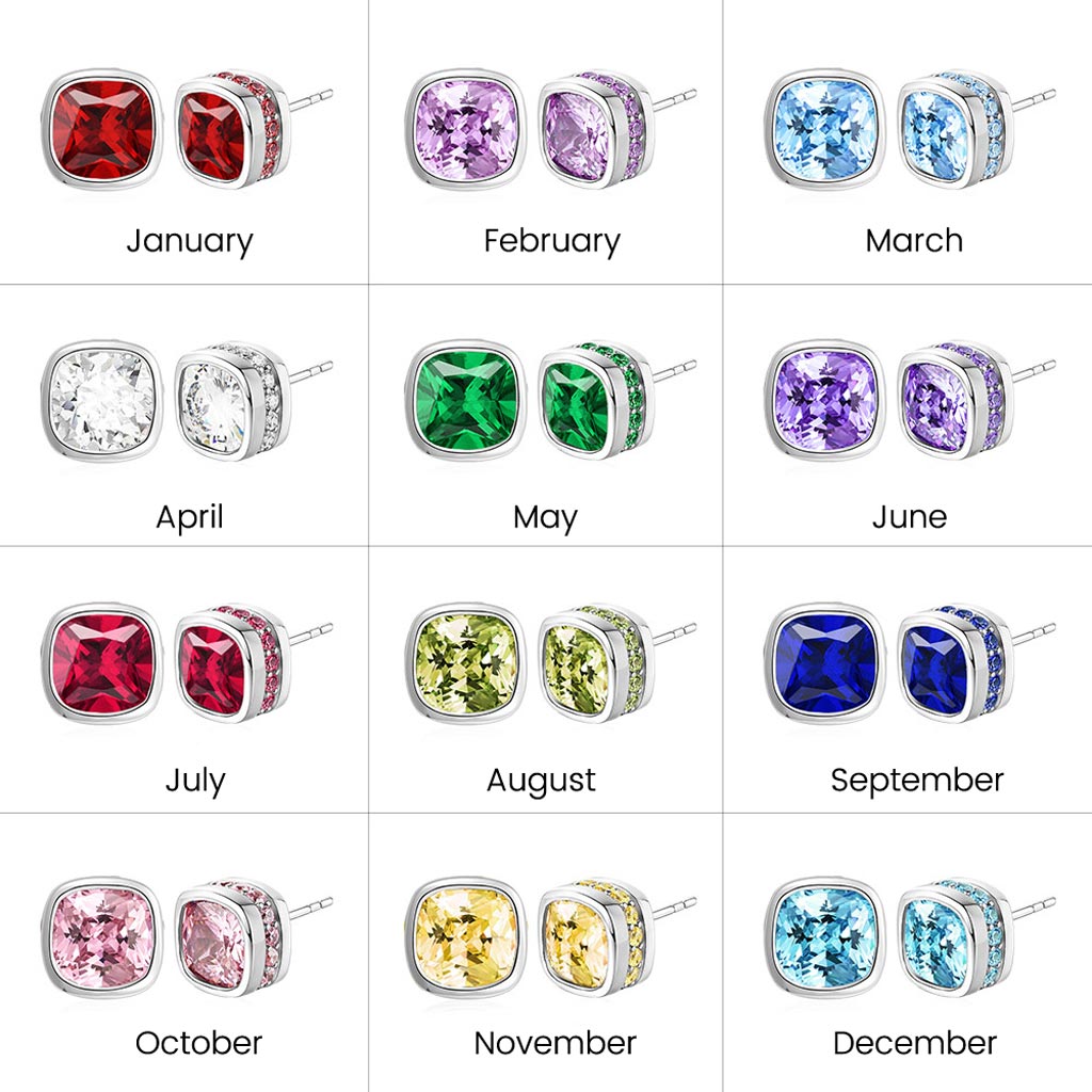 Asscher Cut Halo Stud Earrings image number 5