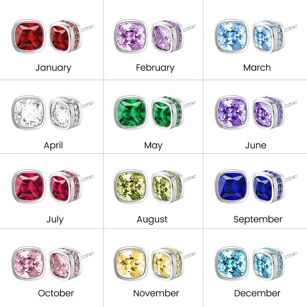 Asscher Cut Halo Stud Earrings image number 5