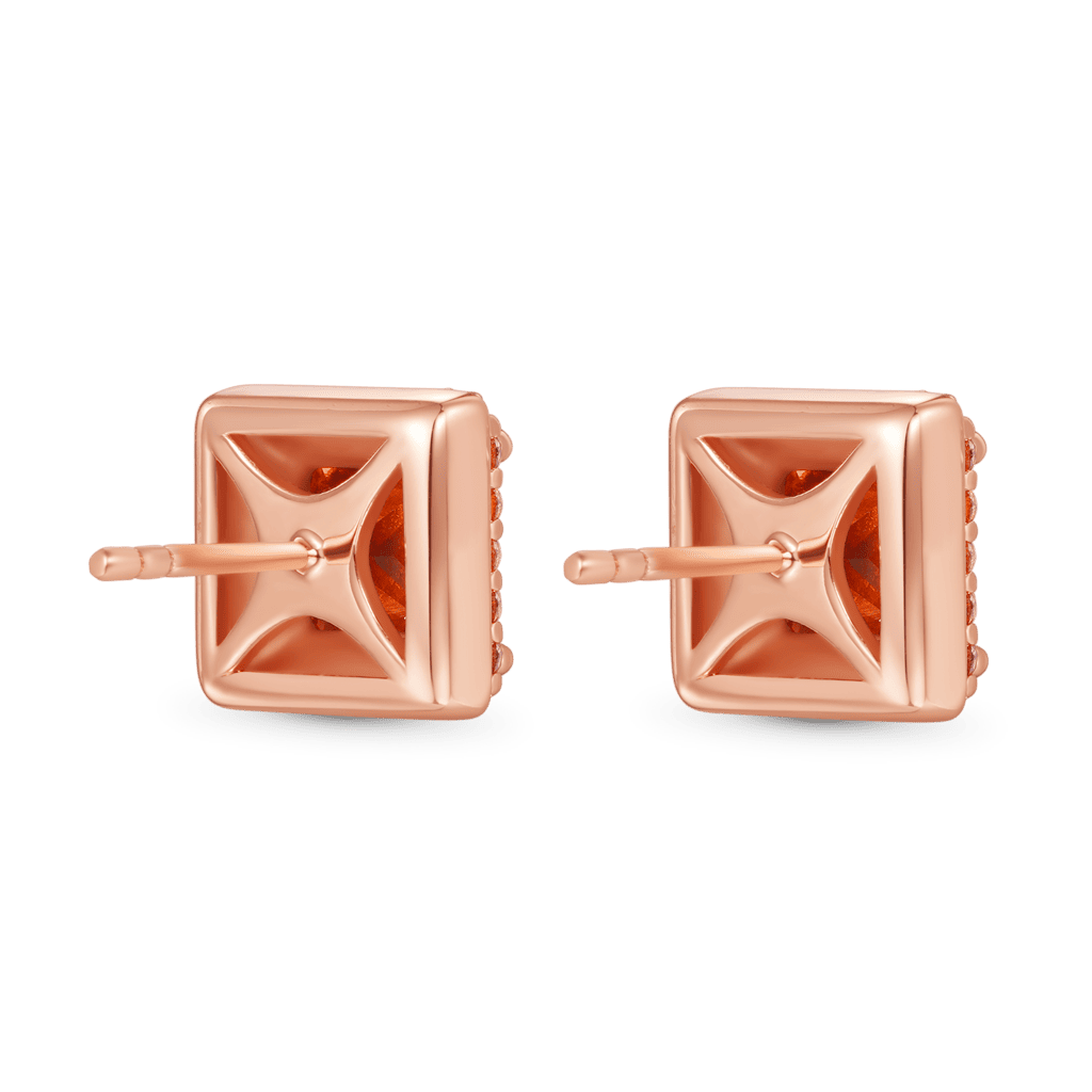 Sparkle Princess Cut Hola Stud Earrings image number 1