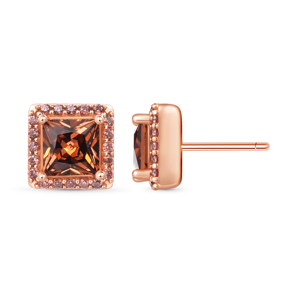 Sparkle Princess Cut Hola Stud Earrings image number 2