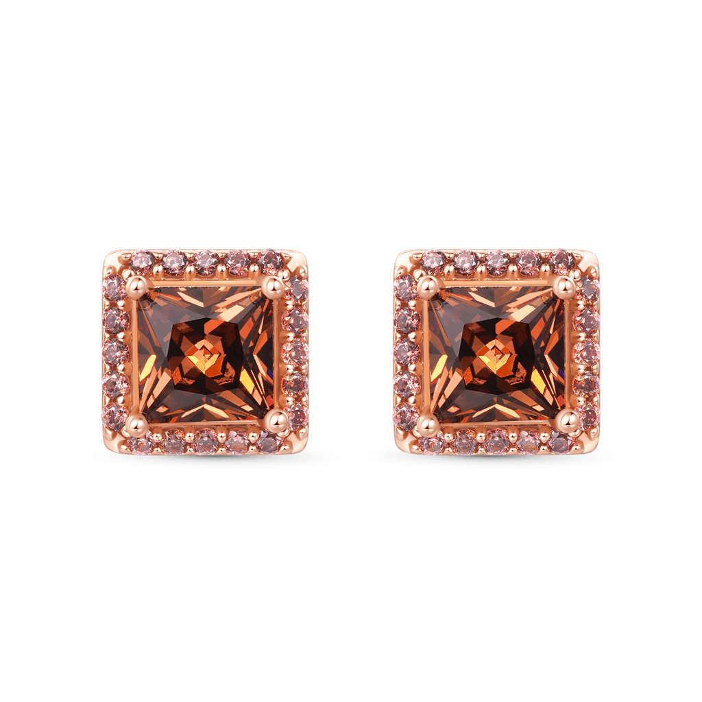 Sparkle Princess Cut Hola Stud Earrings image number 0