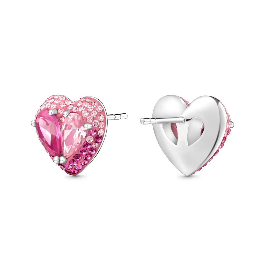 Pink Heart-Shaped Stud Earrings image number 2