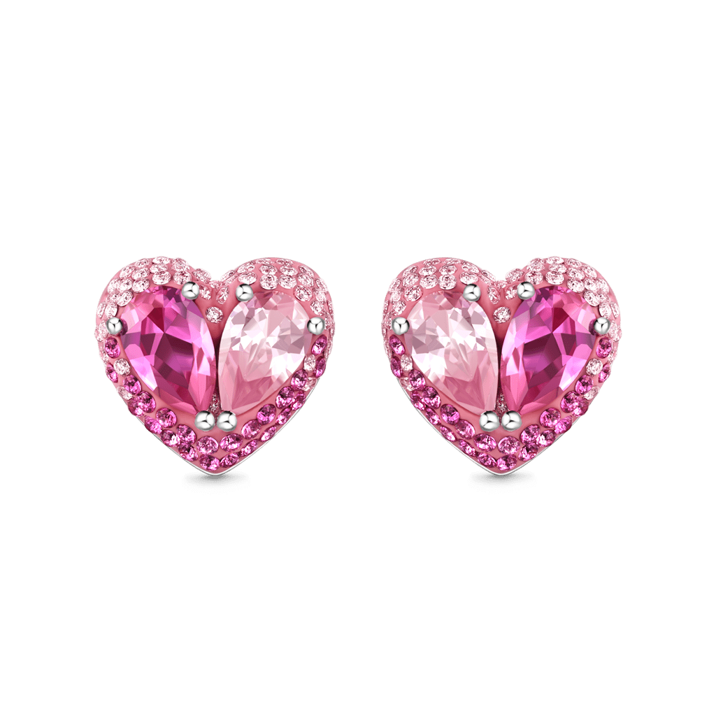 Pink Heart-Shaped Stud Earrings image number 0