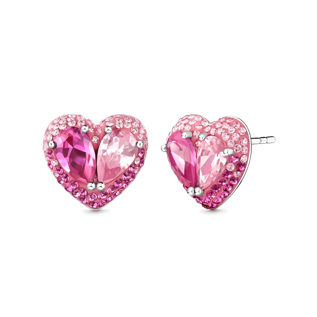 Pink Heart-Shaped Stud Earrings image number 1
