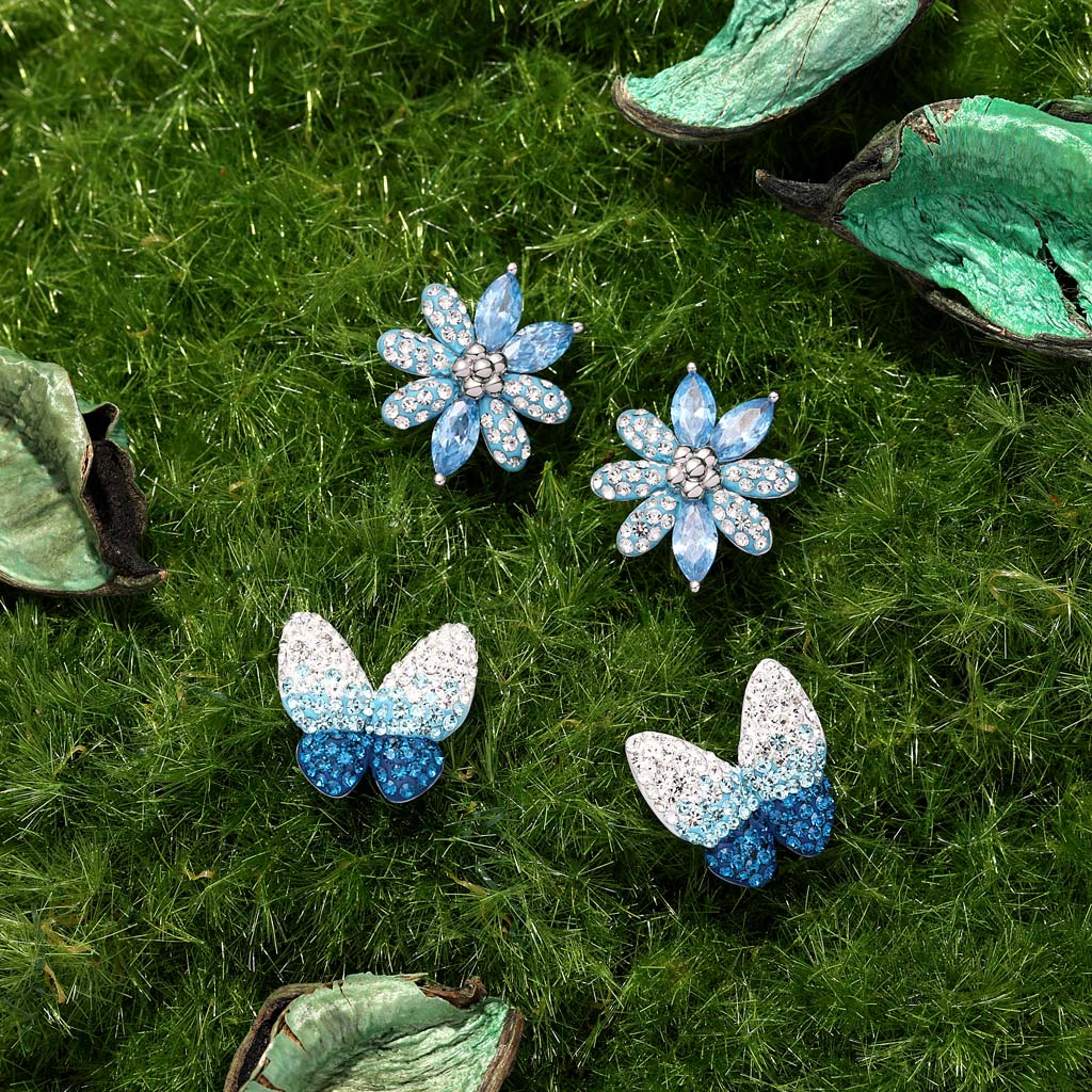 Blue Gradient Butterfly Earrings image number 3