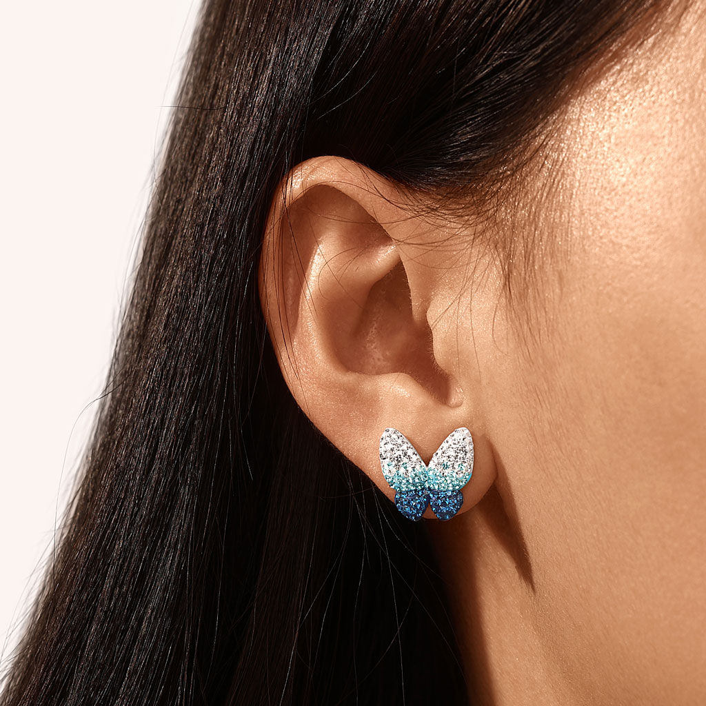 Blue Gradient Butterfly Earrings image number 4