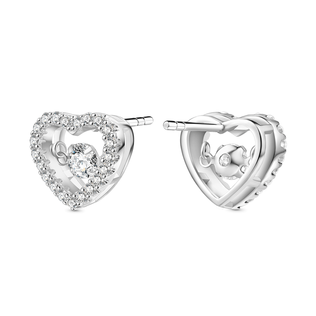 Sparkling Pavé Heart Dancing Earrings image number 2