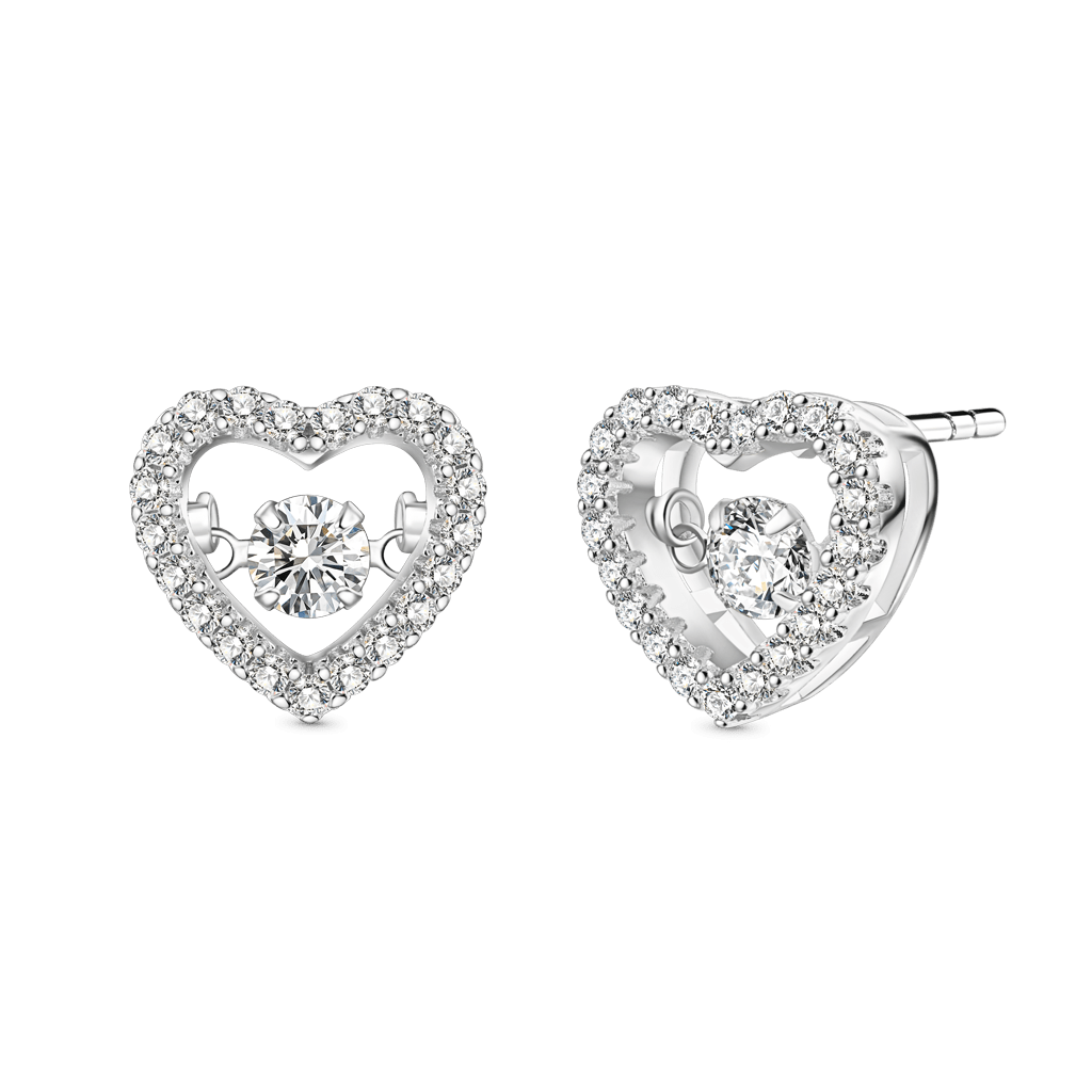 Sparkling Pavé Heart Dancing Earrings image number 1