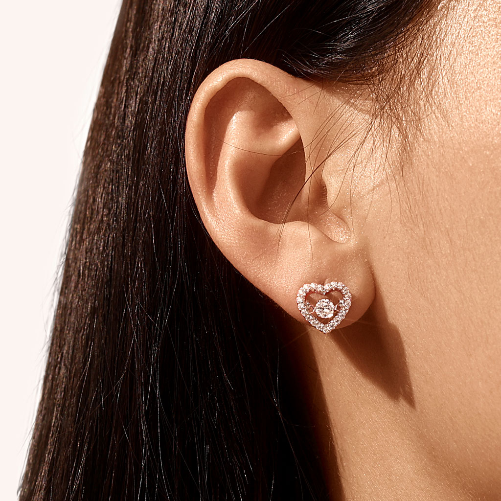 Sparkling Pavé Heart Dancing Earrings image number 3