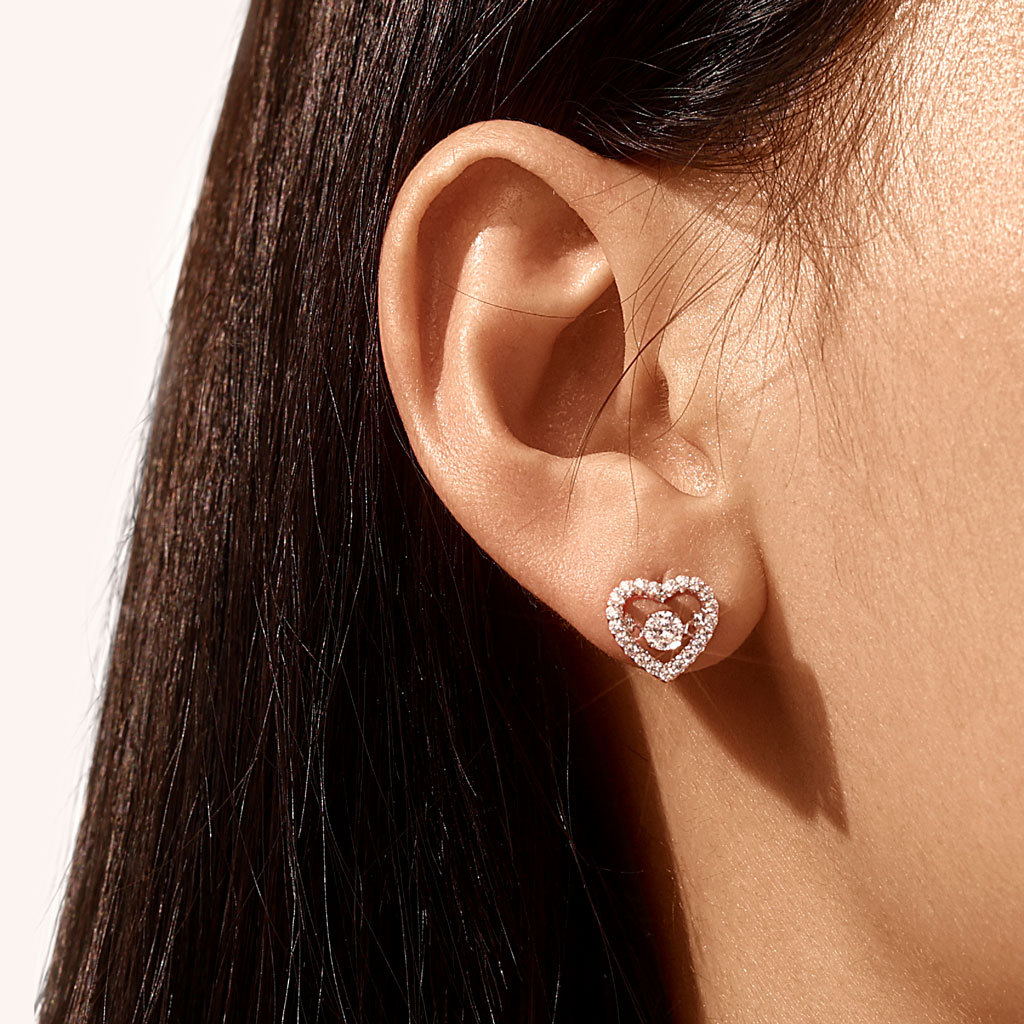 Sparkling Pavé Heart Dancing Earrings image number 3