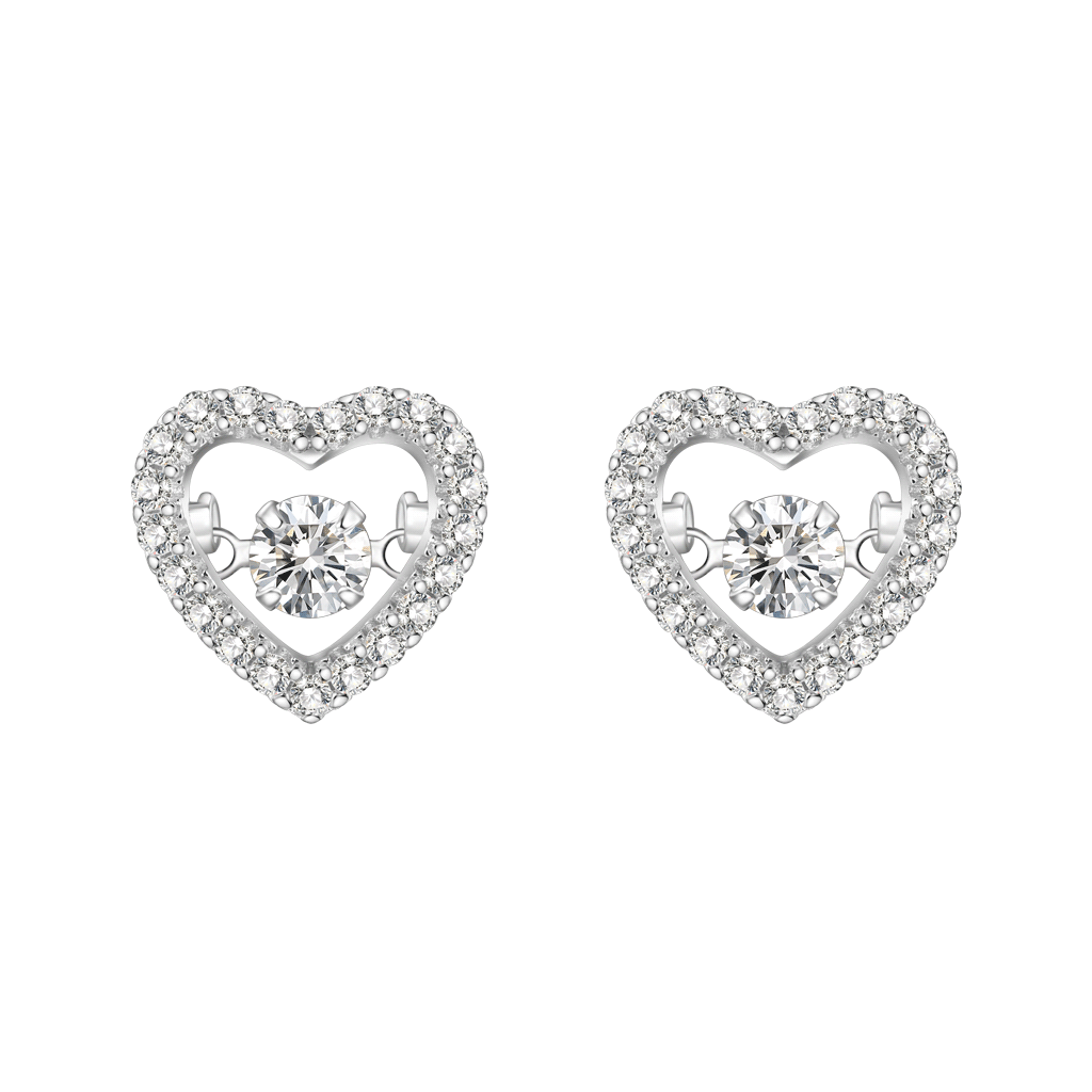 Sparkling Pavé Heart Dancing Earrings image number 0