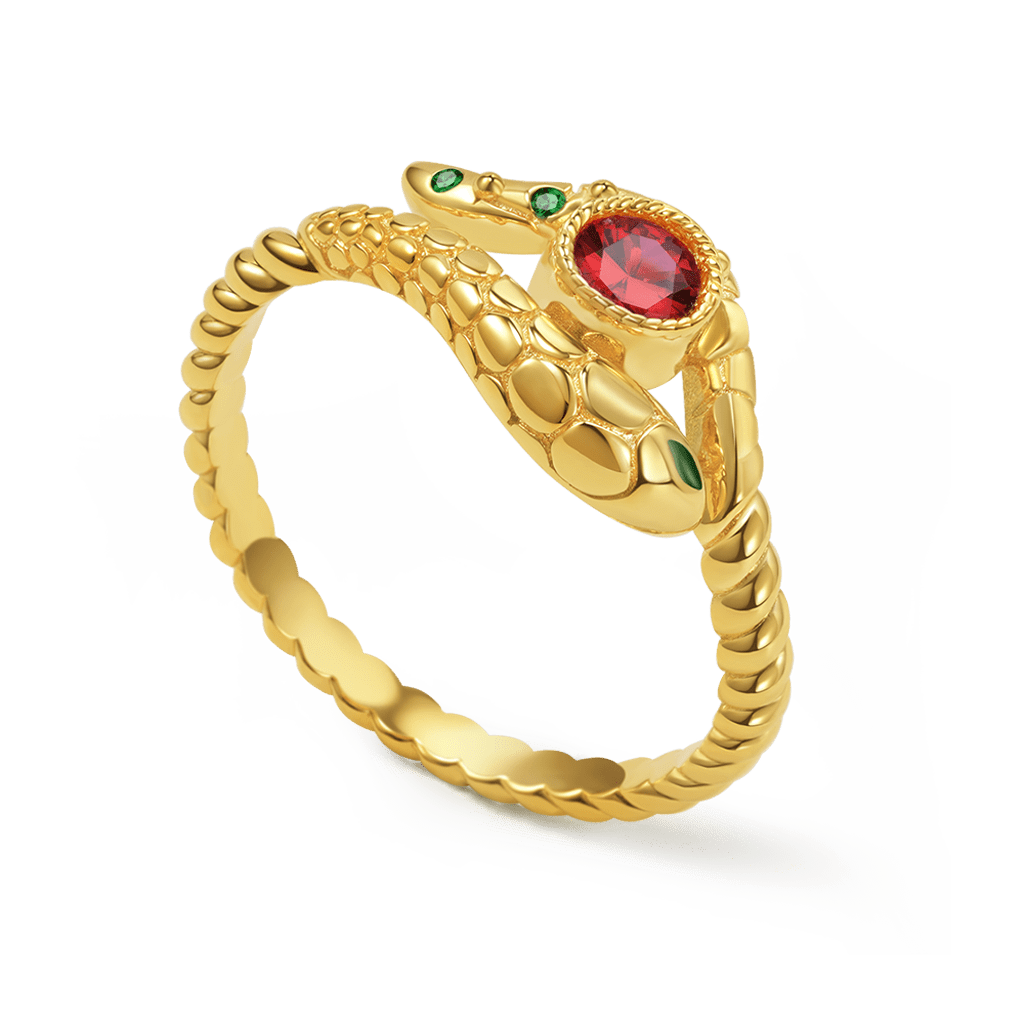 Snake Wraps Gem Twisted Rope Ring image number 1