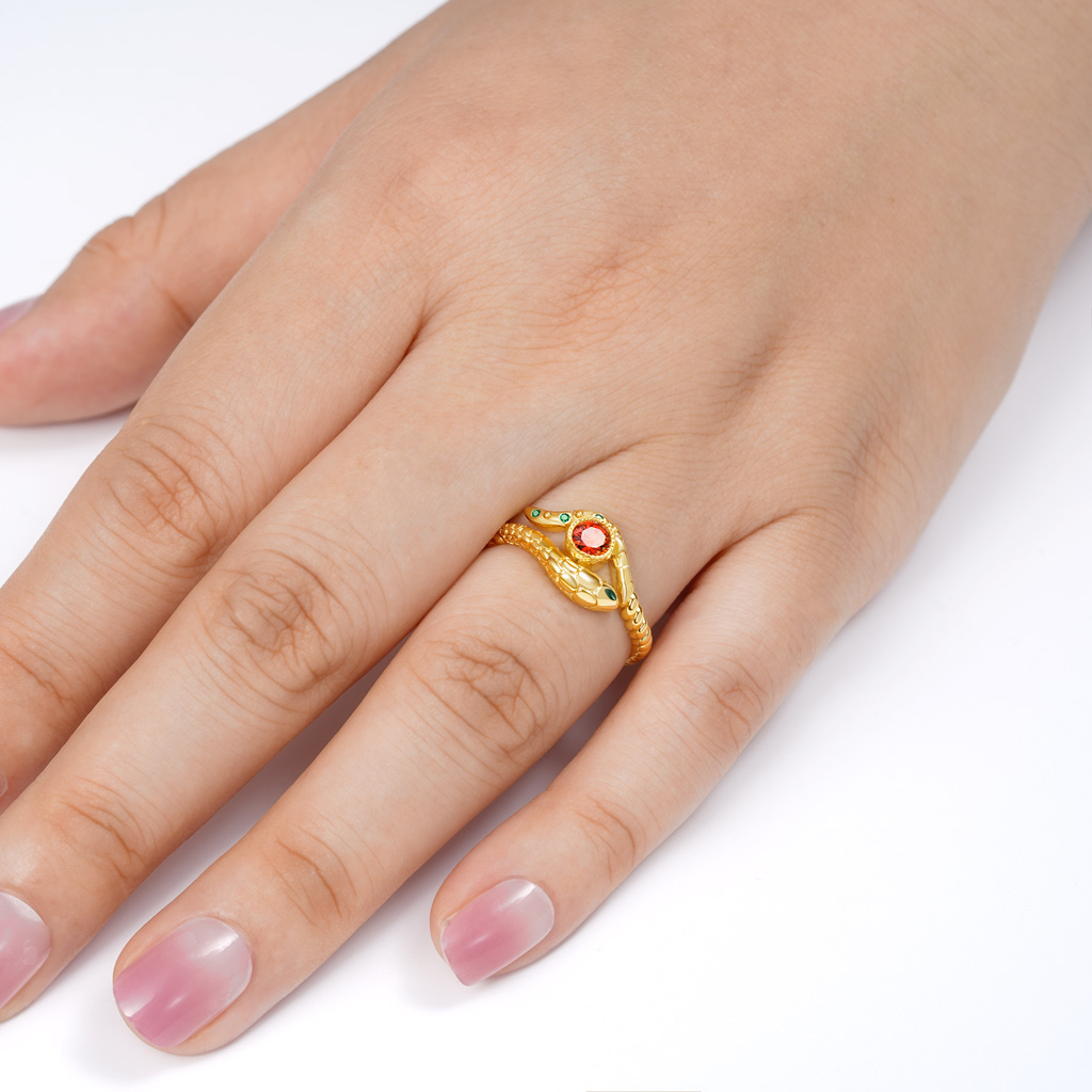 Snake Wraps Gem Twisted Rope Ring image number 3