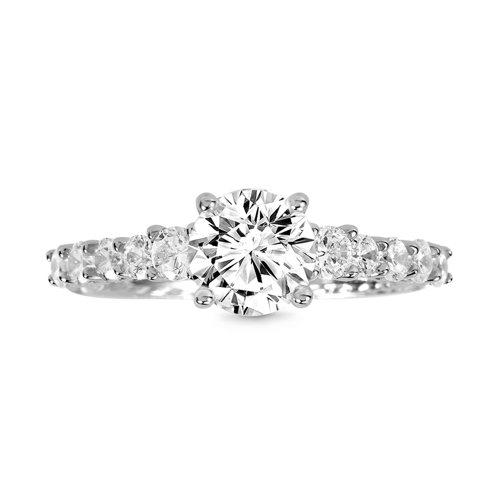 Round Gemstone Trellis Engagement Ring image number 0