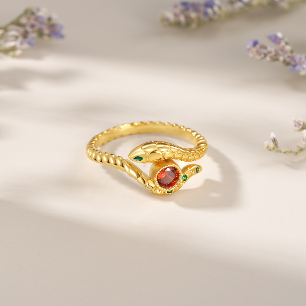 Snake Wraps Gem Twisted Rope Ring image number 2