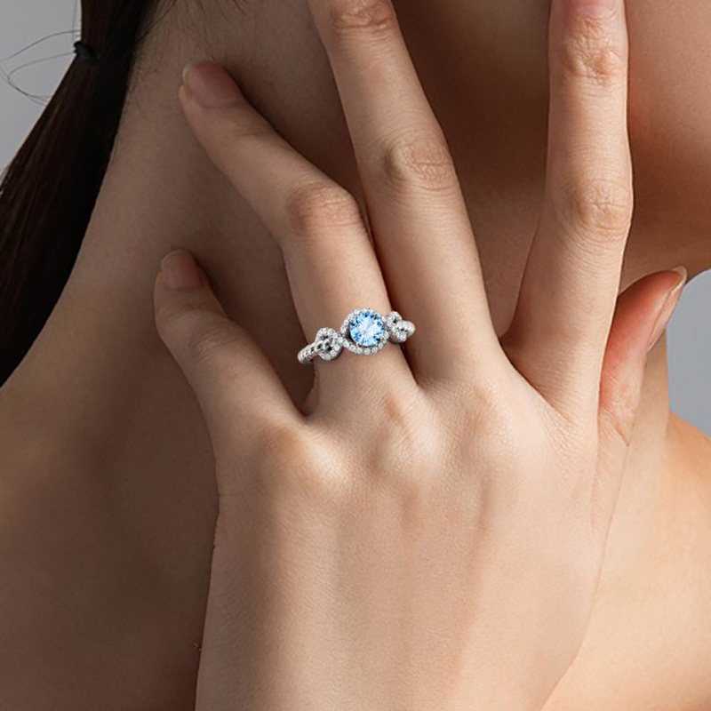 Round Cut Twist Infinity Ring image number 6