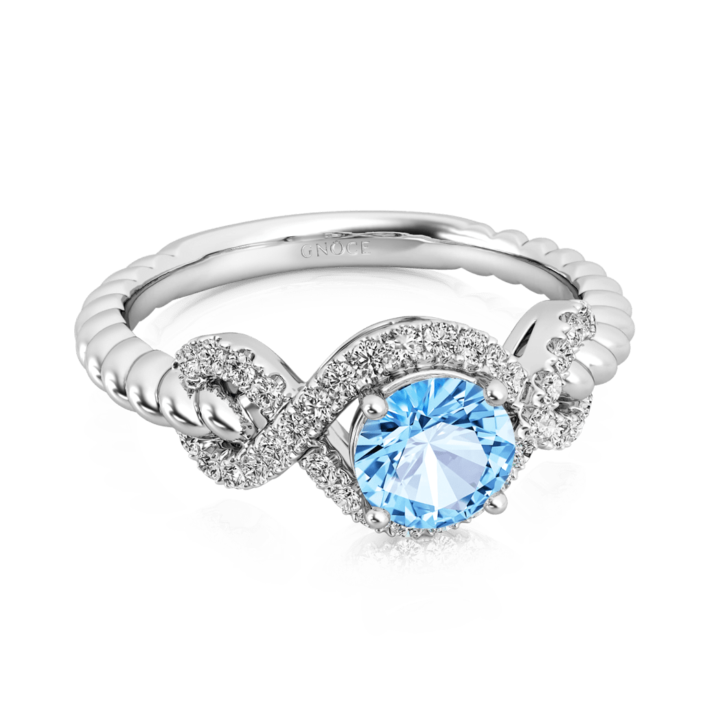 Round Cut Twist Infinity Ring image number 3