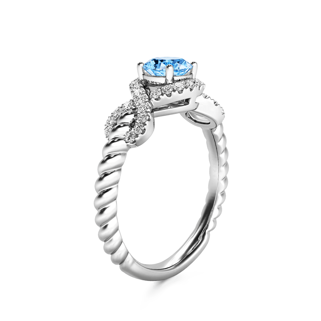 Round Cut Twist Infinity Ring image number 2