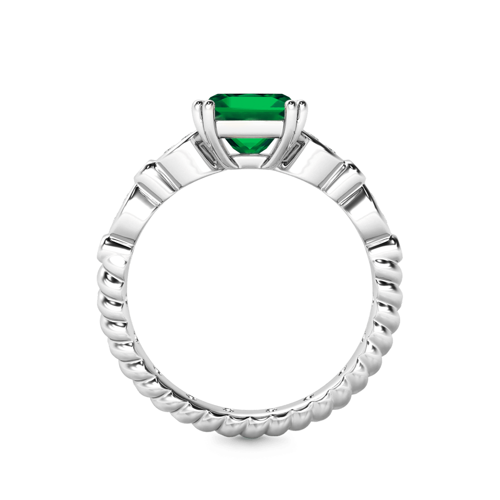 Vintage Princess Cut Emerald Ring image number 2