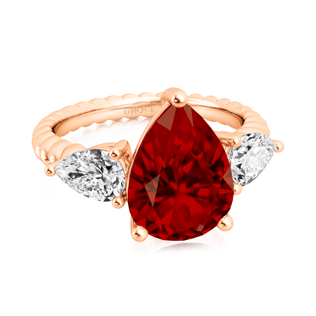 Pear-cut Three Stone Statement Ring image number 1