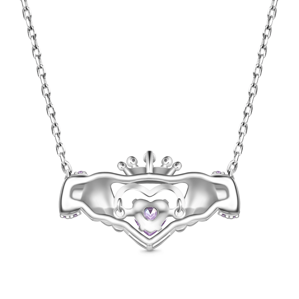 Hands Heart Crown Necklace image number 2