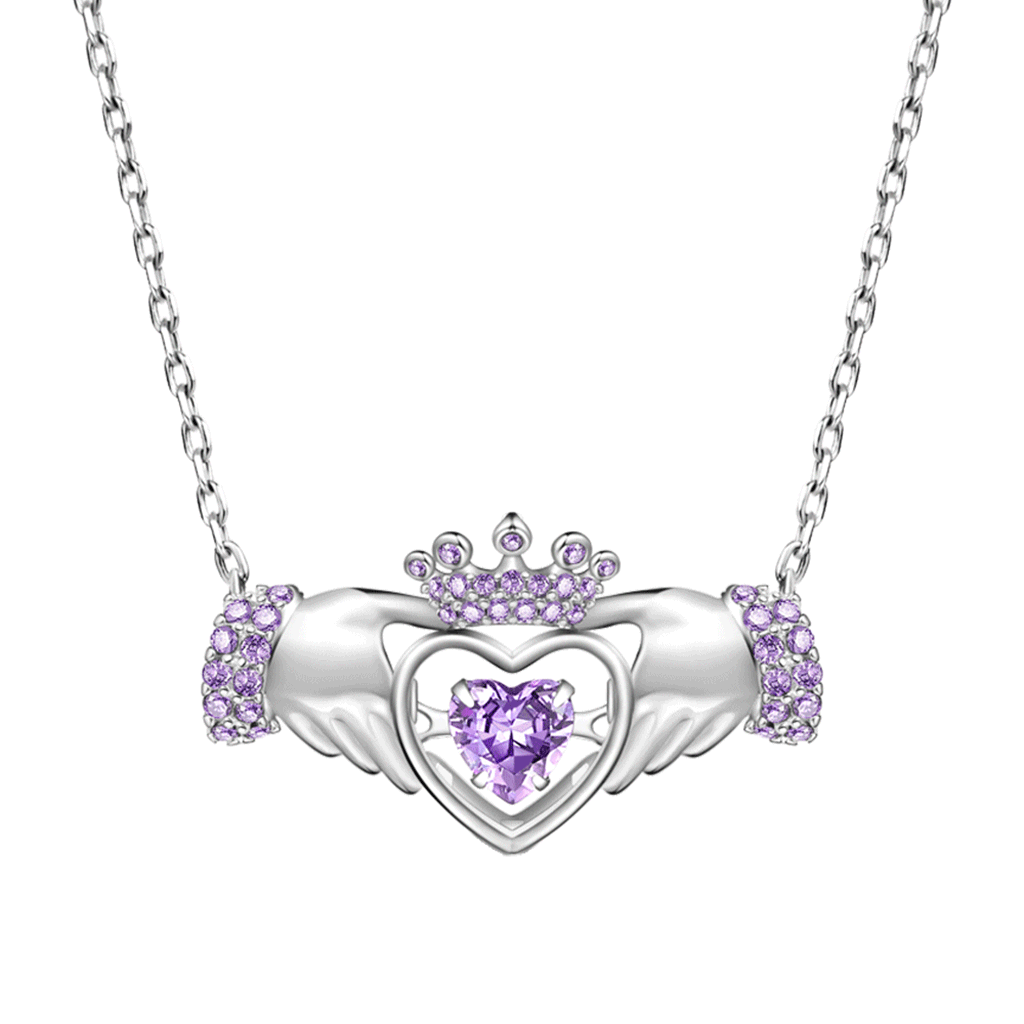 Hands Heart Crown Necklace image number 0
