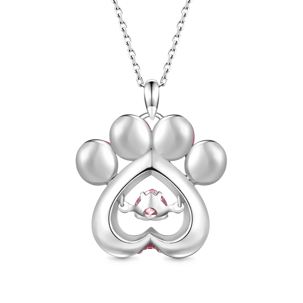 Dog Paw Heart Dancing Necklace image number 2