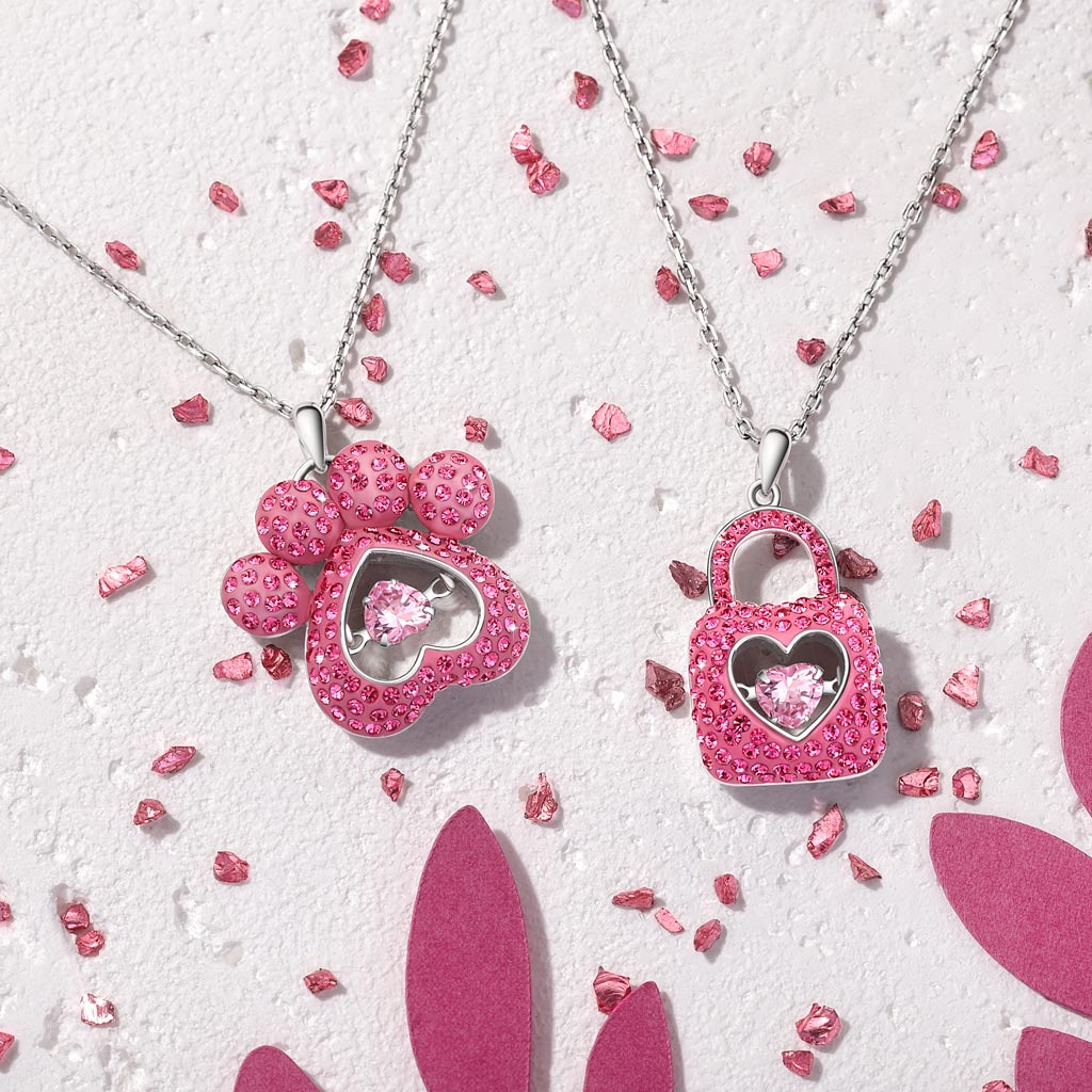 Dog Paw Heart Dancing Necklace image number 4