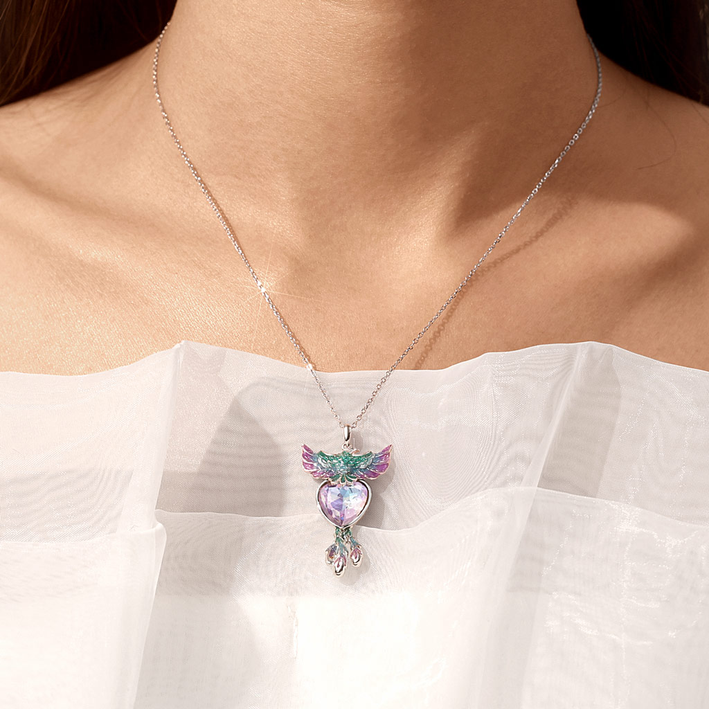Phoenix Embrace Heart Necklace image number 5
