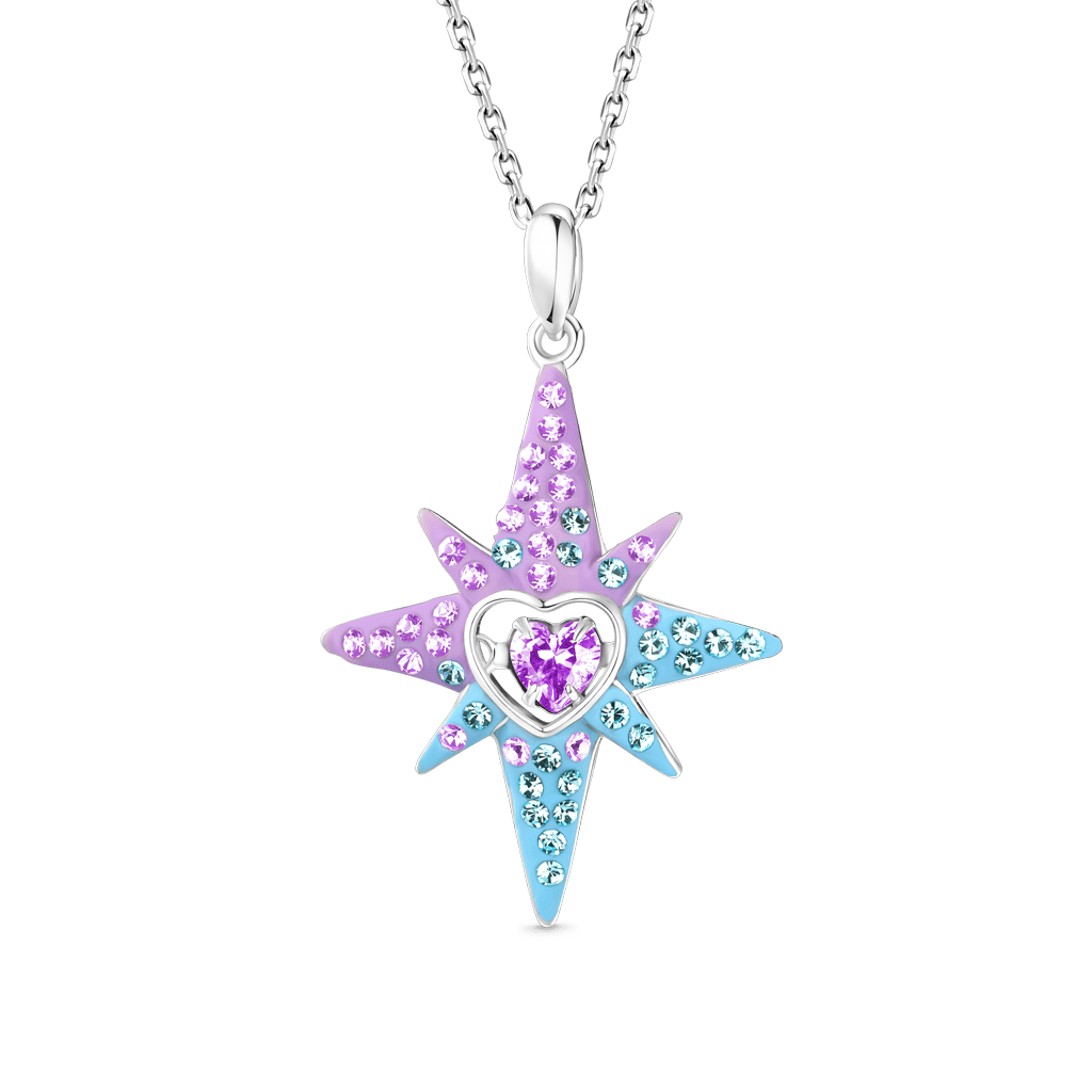 Heart Eight-Pointed Star Necklace image number 2