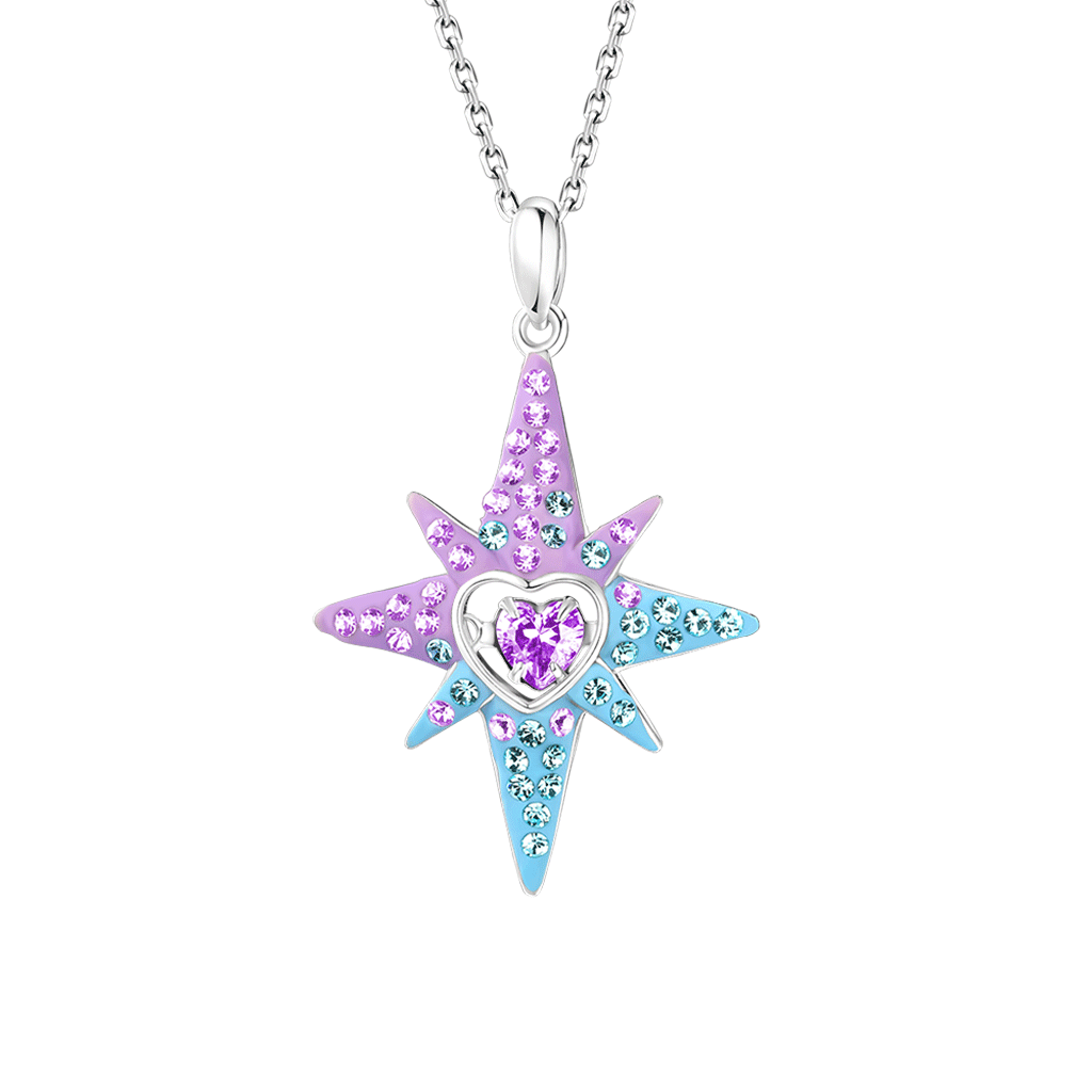 Heart Eight-Pointed Star Necklace image number 0
