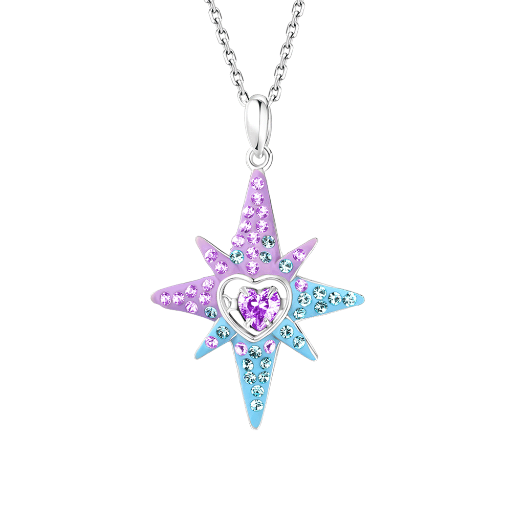 Heart Eight-Pointed Star Necklace image number 0