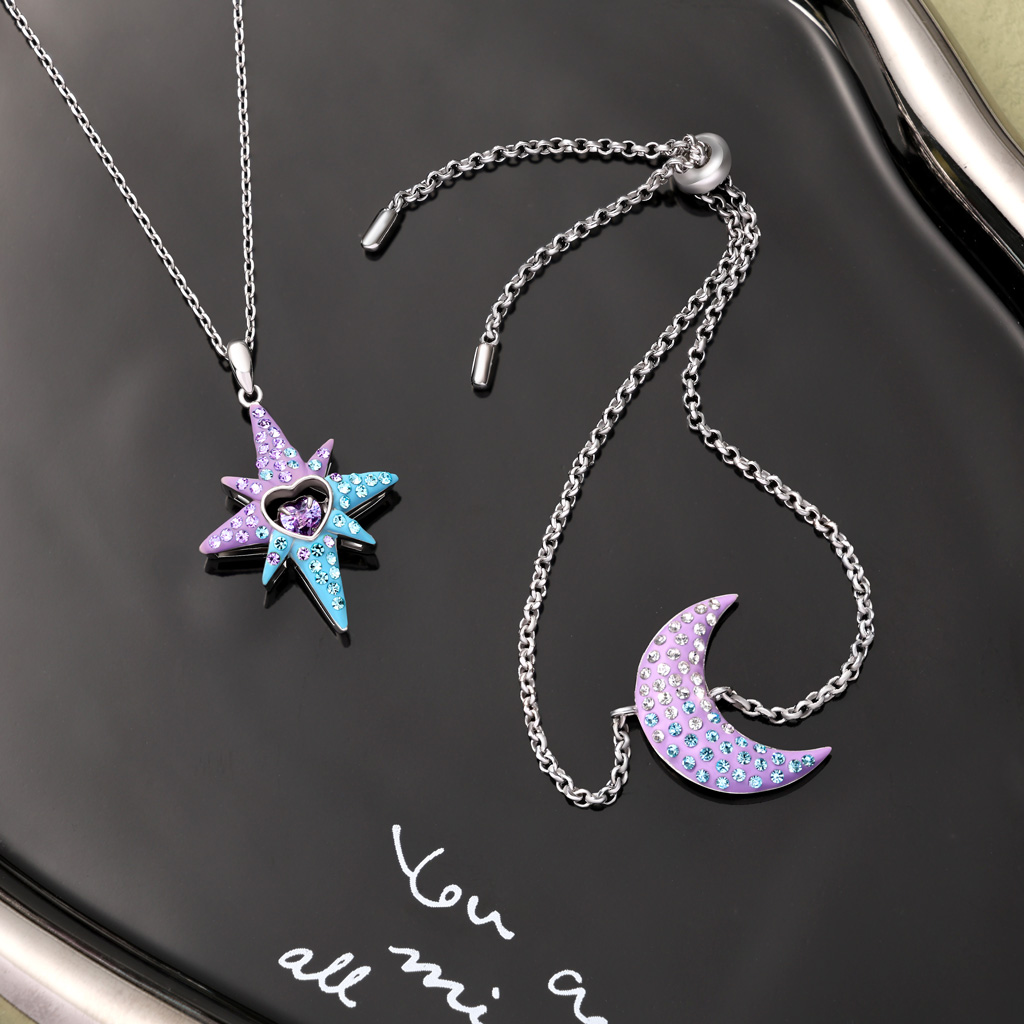Heart Eight-Pointed Star Necklace image number 5