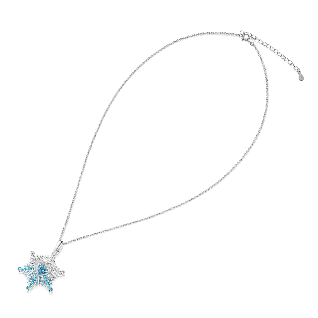 Blue Snowflake Necklace image number 4