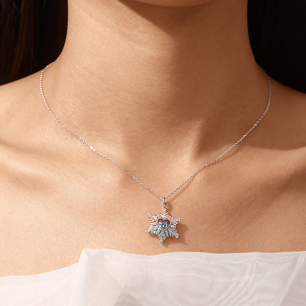 Blue Snowflake Necklace image number 6