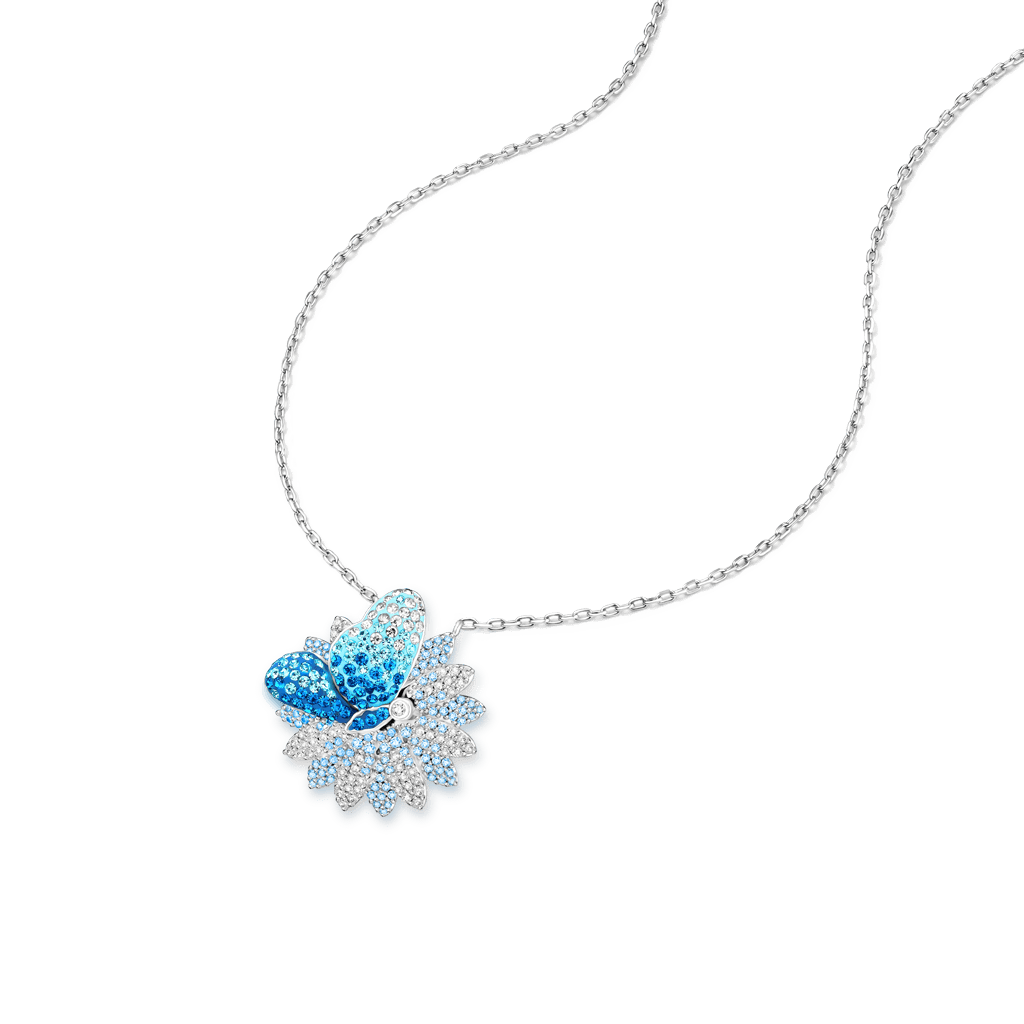 Butterfly Daisy Pendant Necklace image number 1