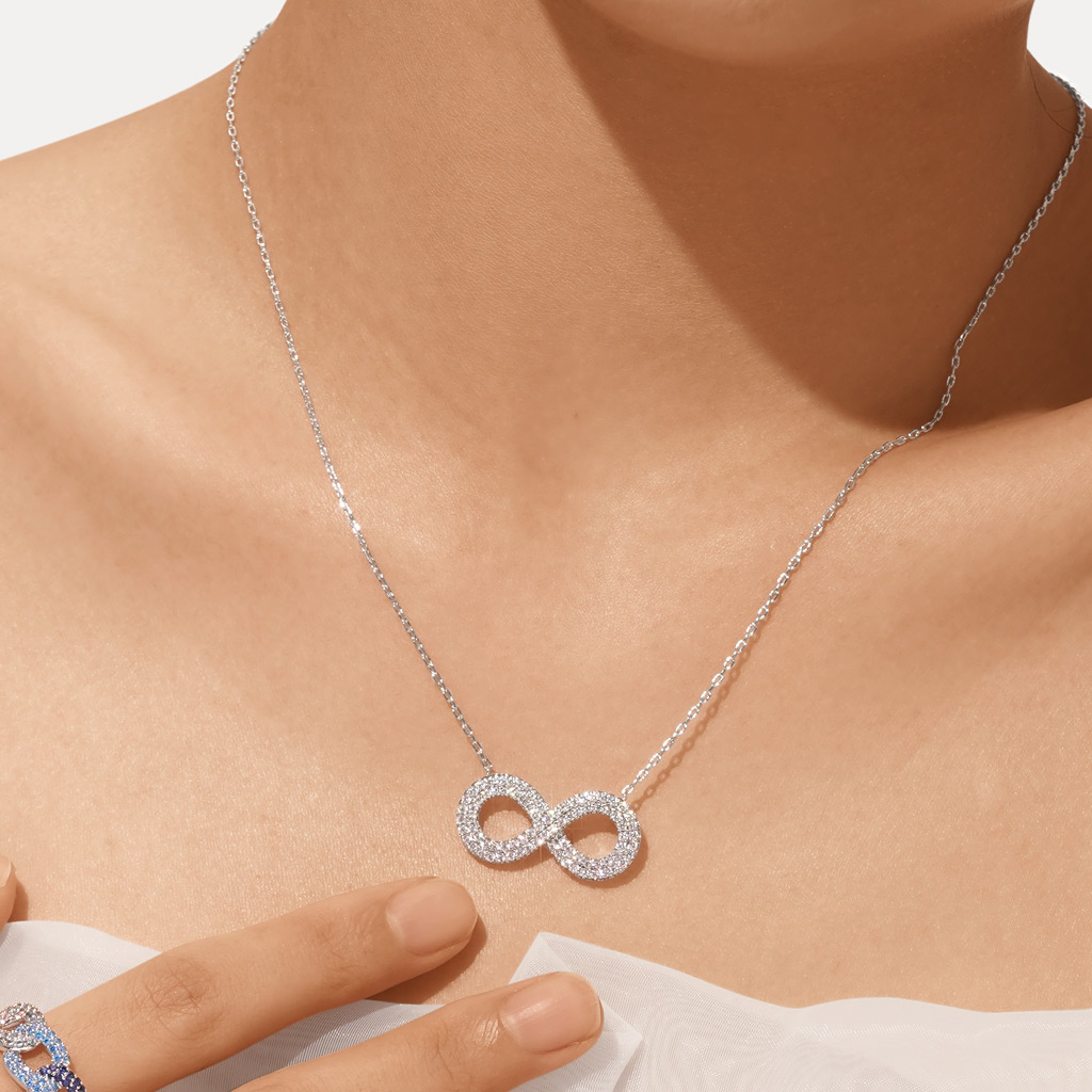 Gradient Infinite Pavé Necklace image number 6