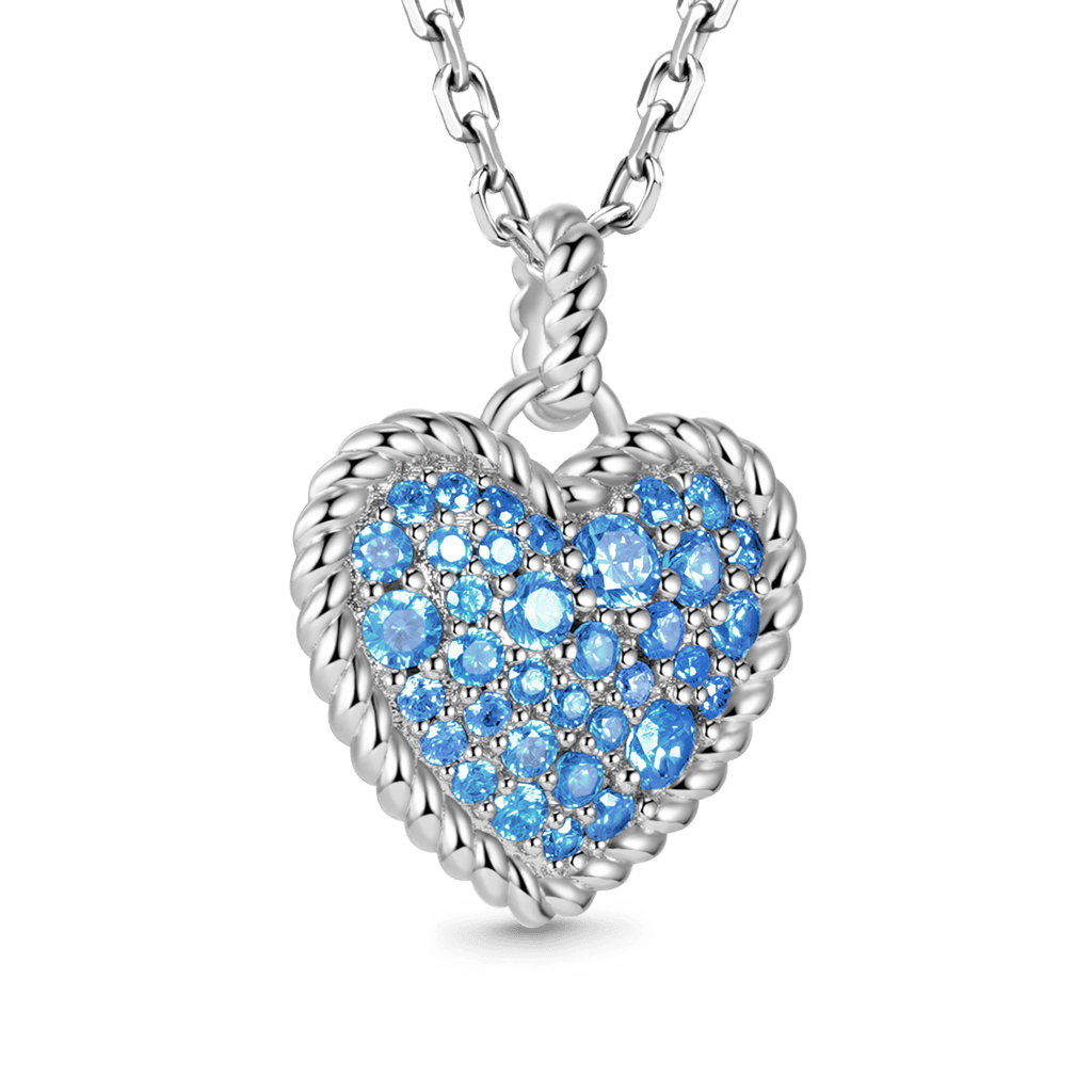 Love Heart Twisted Rope Necklace image number 1