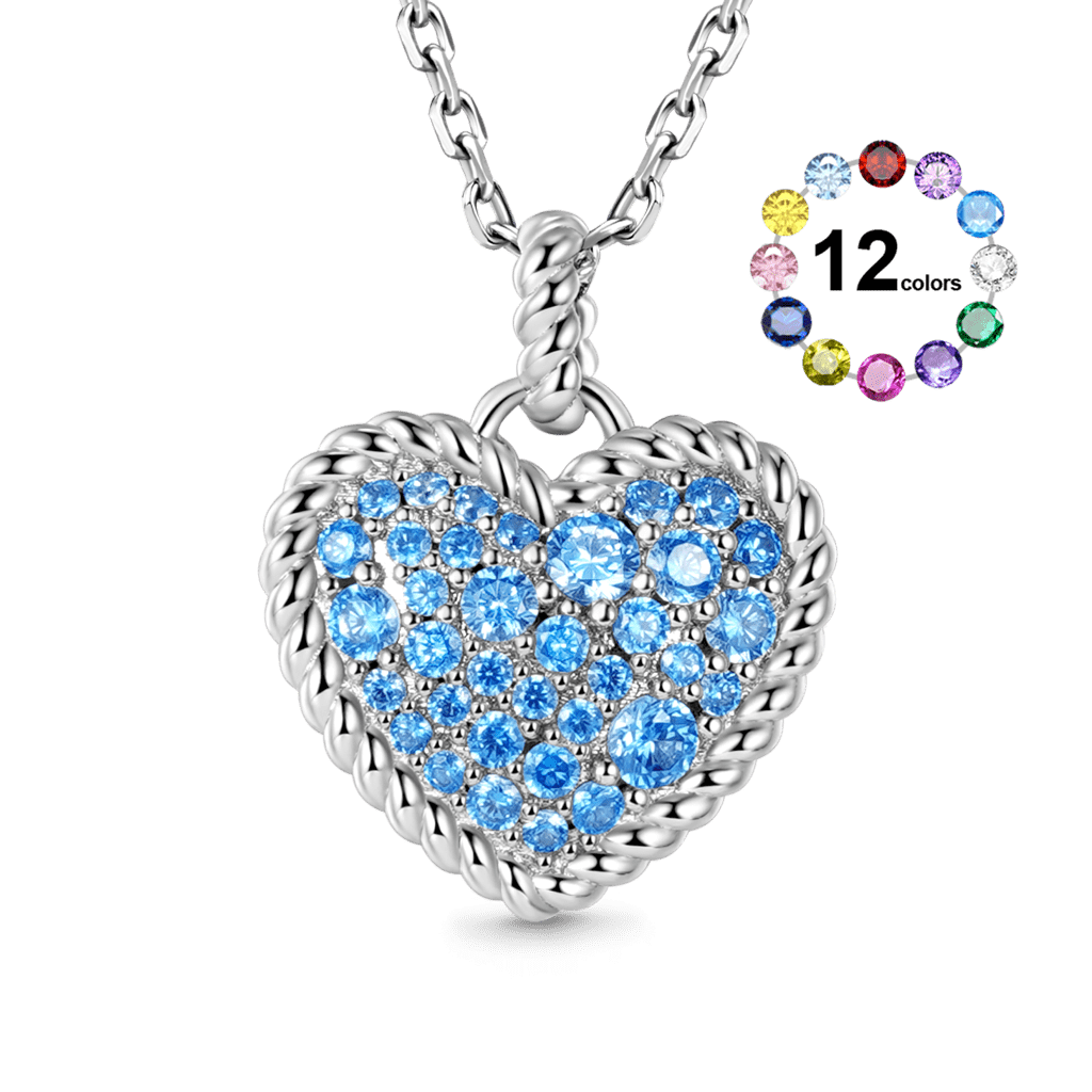 Love Heart Twisted Rope Necklace image number 0