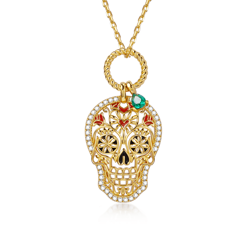 Sugar Skull Twisted Rope Necklace image number 0