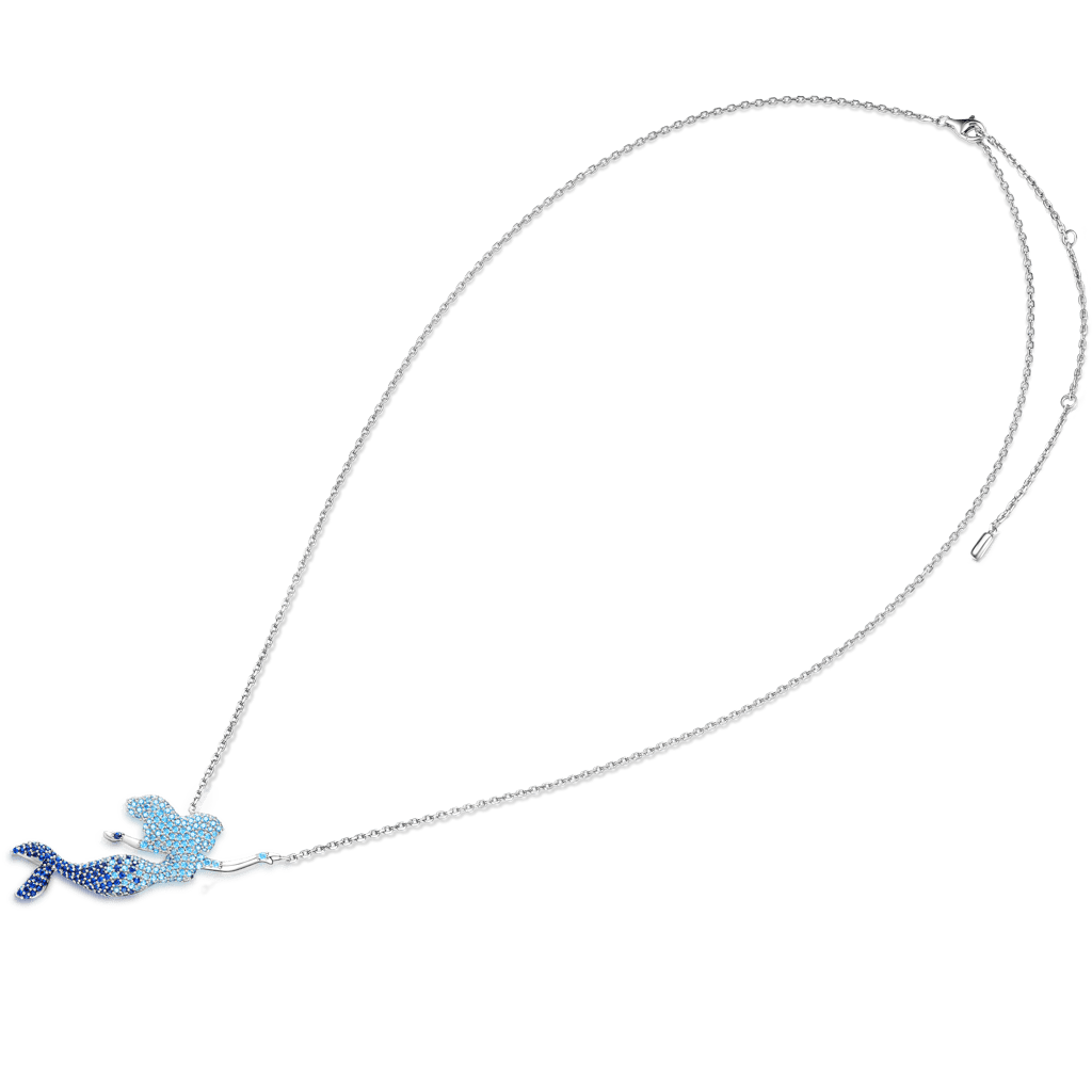 Blue Mermaid Pendant Necklace image number 1