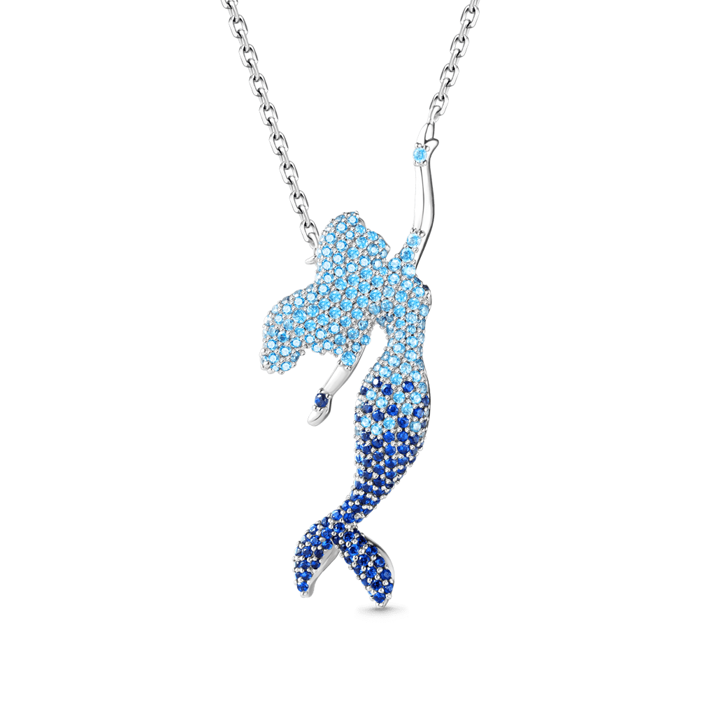 Blue Mermaid Pendant Necklace image number 0