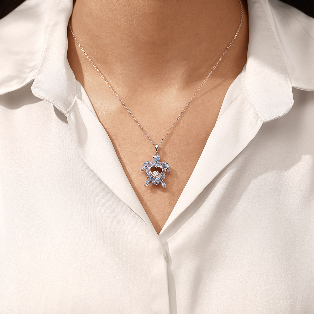 Turtle Dancing Heart Necklace image number 6